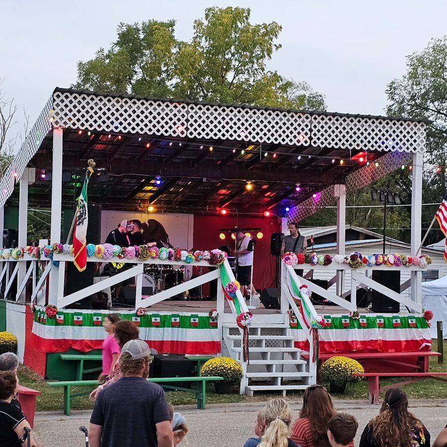 Live band performing on the main stage