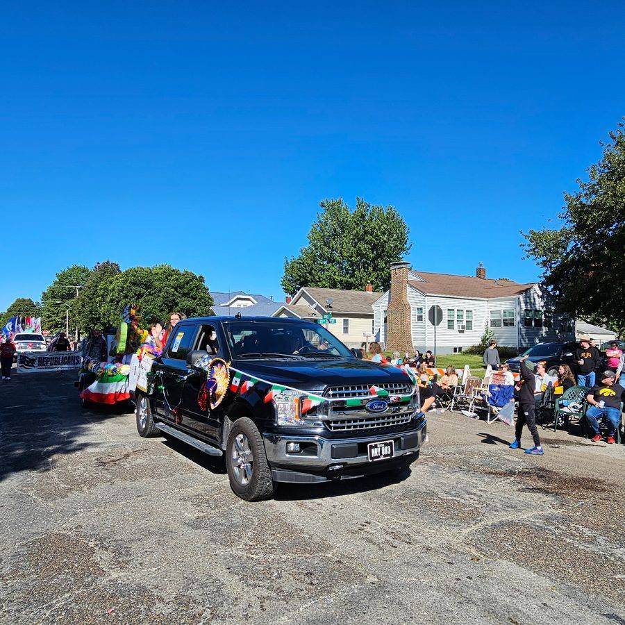 A decorated truck in the Fiesta parade