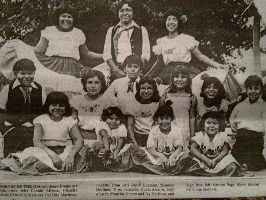 Archival newspaper clipping naming members of the Mexican dance troupe