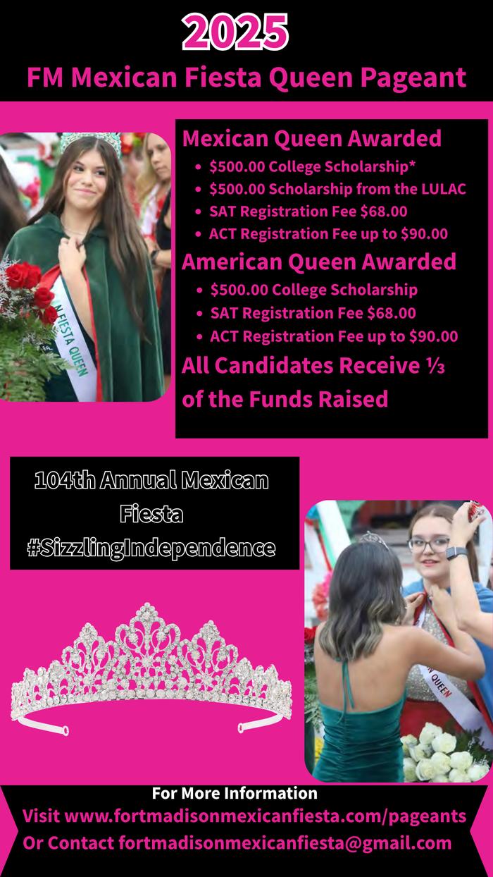 2025 Mexican Fiesta Queen Pageant flyer